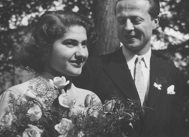 1954. Andrzej i Janina Komierowscy w dniu swojego ślubu.